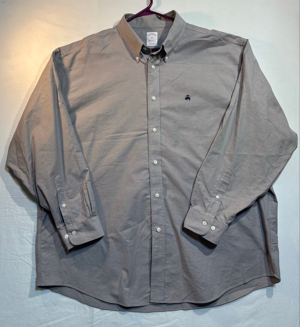 Brooks Brothers Madison Fit XXL Gray Non-Iron Stretch Dress Shirt
